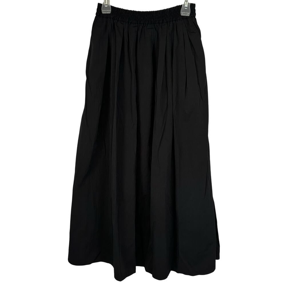 Zara Voluminous Midi Skirt Pleated Black Size M/L - Picture 4 of 11